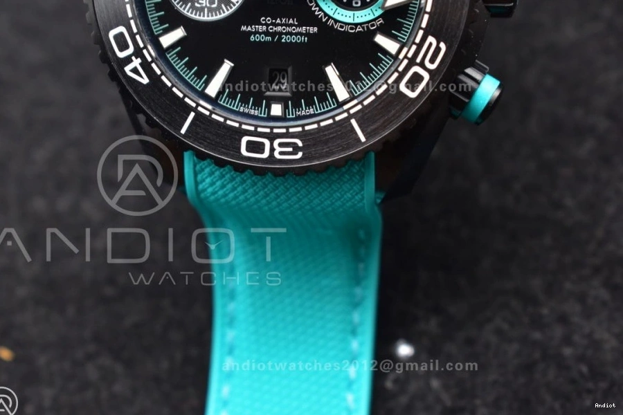 on Chrono Dial Ceramic Deep M+SF Strap Black A9900 Best Master Ocean 1:1 Planet Edition Rubber Blue Black 0103